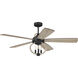 Reese 52 inch Flat Black with Driftwood Blades Smart Ceiling Fan