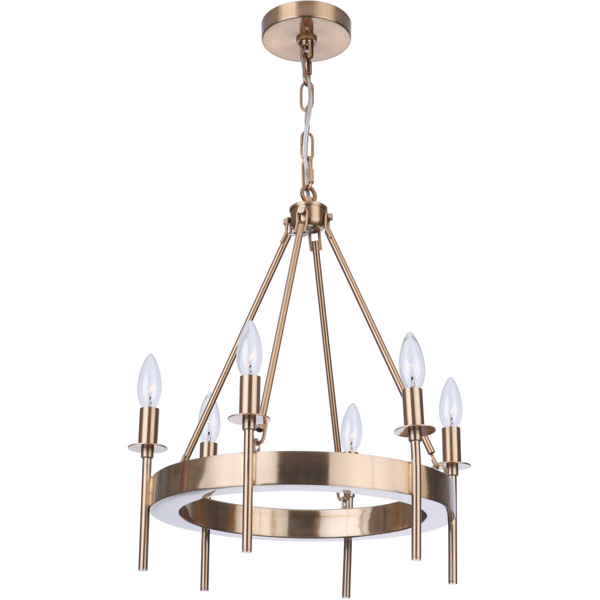 Larrson 6 Light 18 inch Satin Brass Chandelier Ceiling Light