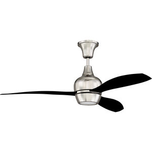 Bordeaux 52 inch Polished Nickel with Flat Black Blades Ceiling Fan