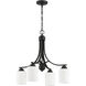 Neighborhood Bolden 4 Light 23 inch Flat Black Chandelier Ceiling Light in White Frosted Glass, Neighborhood Collection