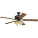 Piedmont 52 inch Aged Bronze Brushed with Mahogany/Dark Oak Blades Ceiling Fan