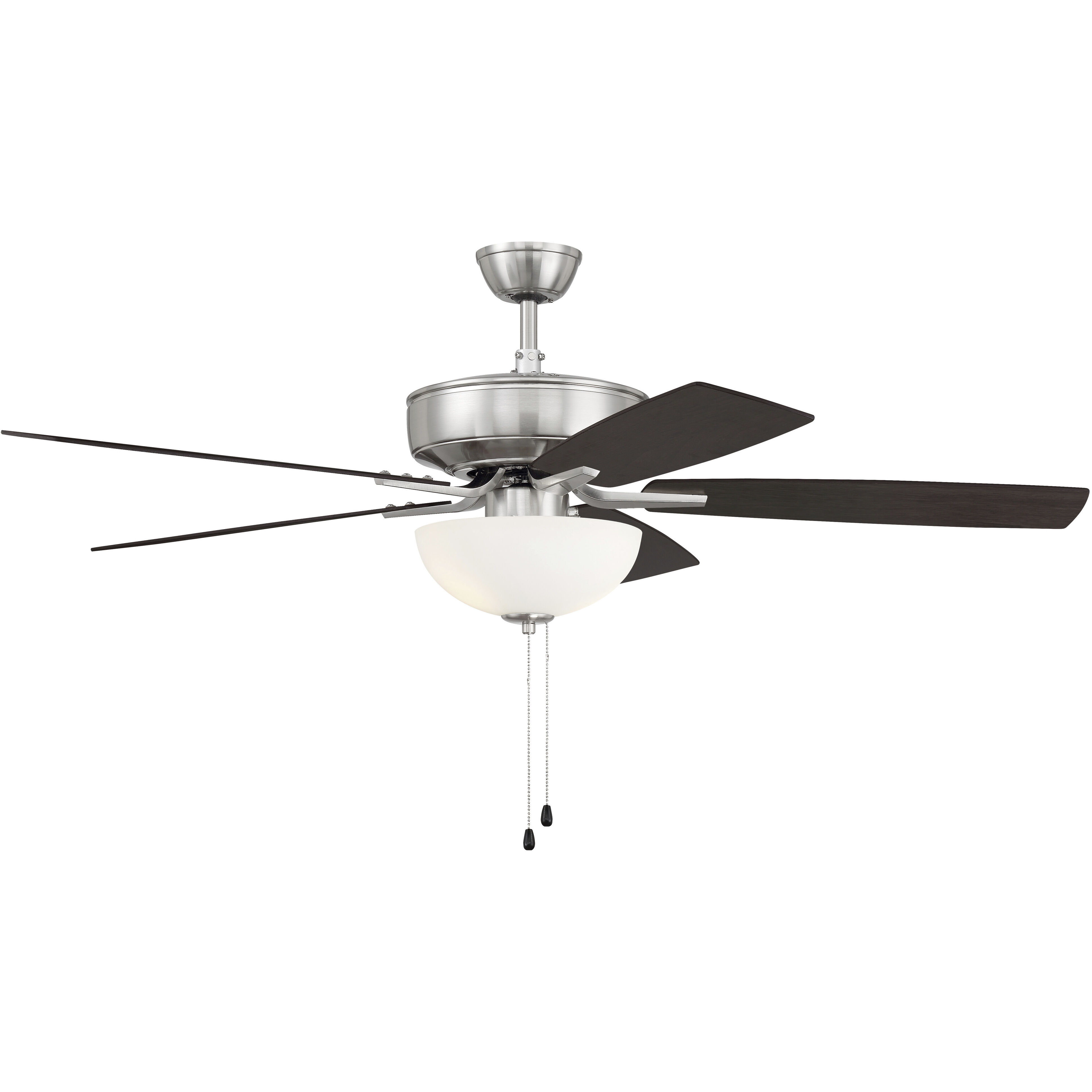 Pro Plus 211 52 inch Brushed Polished Nickel with Driftwood/Grey Walnut Blades Contractor Ceiling Fan in Driftwood / Grey Walnut