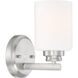 Neighborhood Bolden 1 Light 5 inch Brushed Polished Nickel Wall Sconce Wall Light in White Frost Glass, Neighborhood Collection