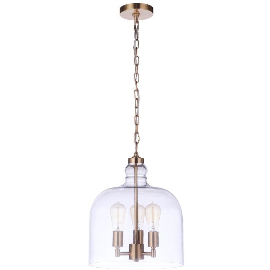 Jackson 3 Light 14 inch Satin Brass Pendant Ceiling Light