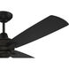 Moto 52 inch Flat Black with Flat Black/Greywood Blades Ceiling Fan