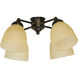 Universal LED Oiled Bronze Fan Light Kit in Tea-Stained Glass, Bell