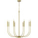 Traci 8 Light 30.75 inch Satin Brass Chandelier Ceiling Light