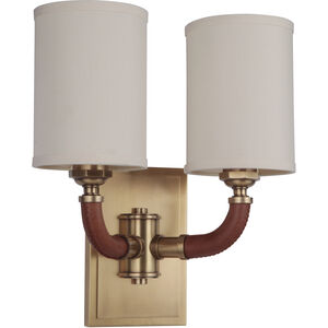 Gallery Huxley 2 Light 13 inch Vintage Brass Wall Sconce Wall Light, Gallery Collection