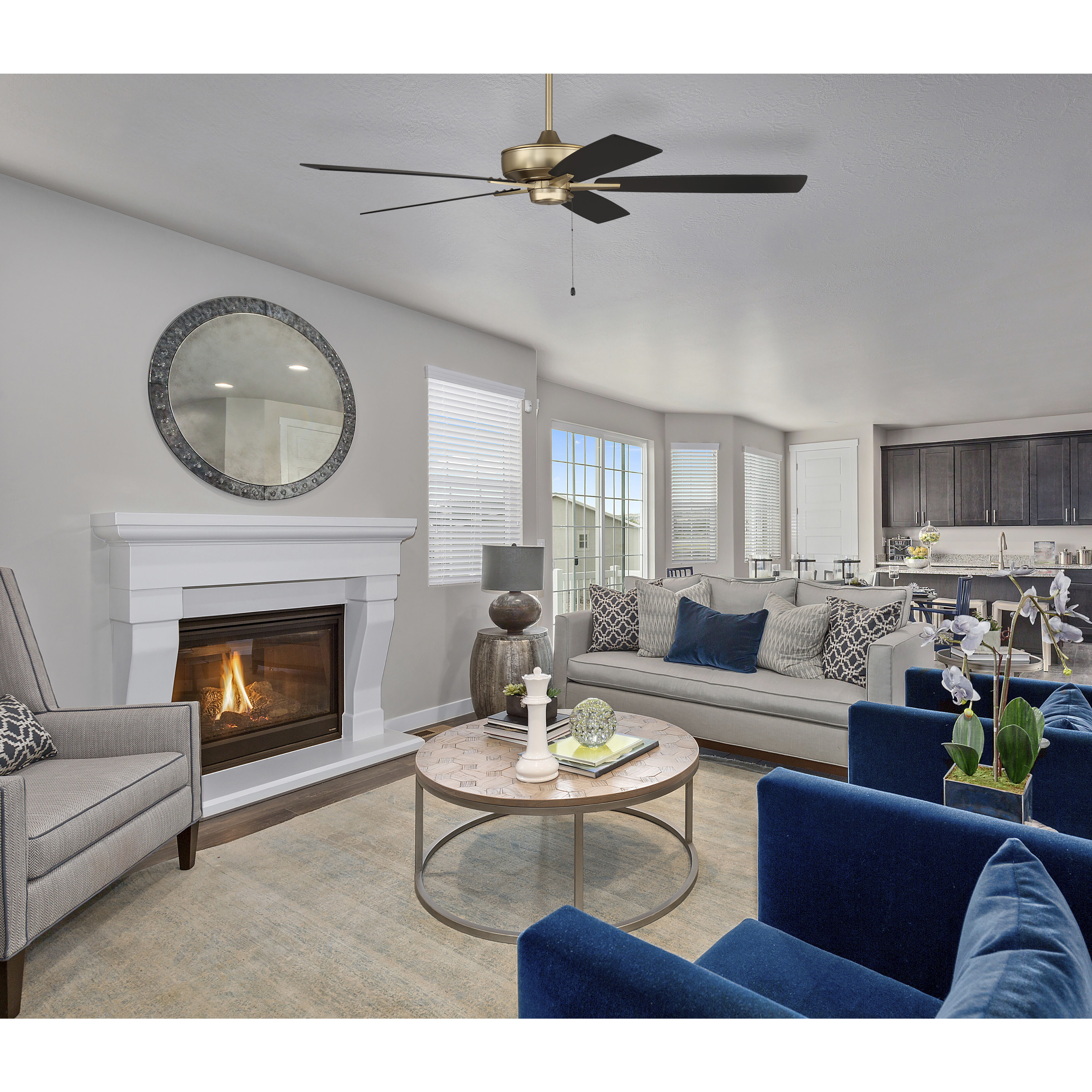 Super Pro 60 inch Flat Black with Flat Black/Greywood Blades Contractor Ceiling Fan