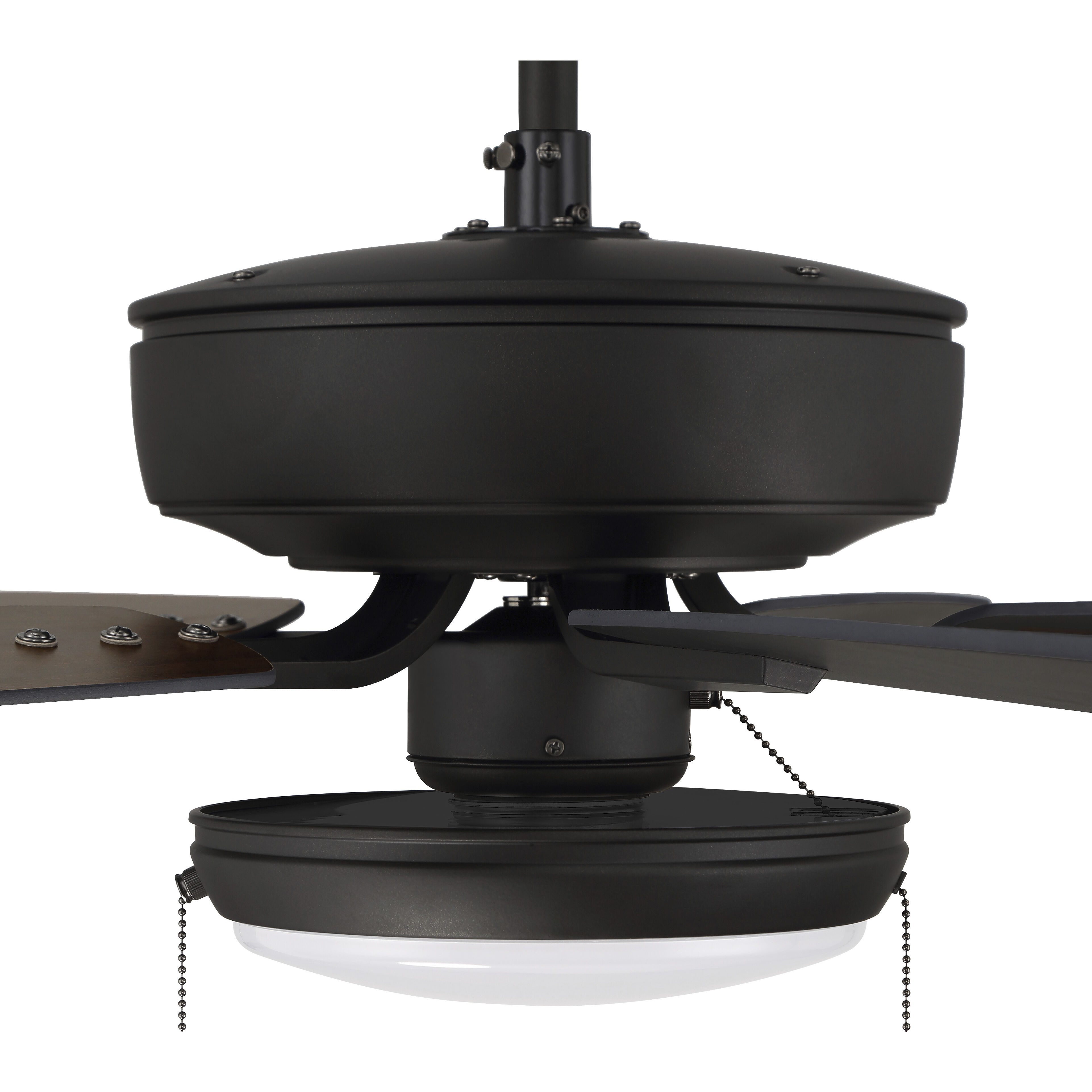 Pro Plus 119 52 inch Espresso with Espresso/Walnut Blades Contractor Ceiling Fan, Pan