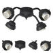 Universal LED Flat Black Fan Light Fitter, Shades Sold Separately