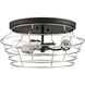 Neighborhood Thatcher 3 Light 16.5 inch Flat Black/Brushed Polished Nickel Flushmount Ceiling Light, Neighborhood Collection
