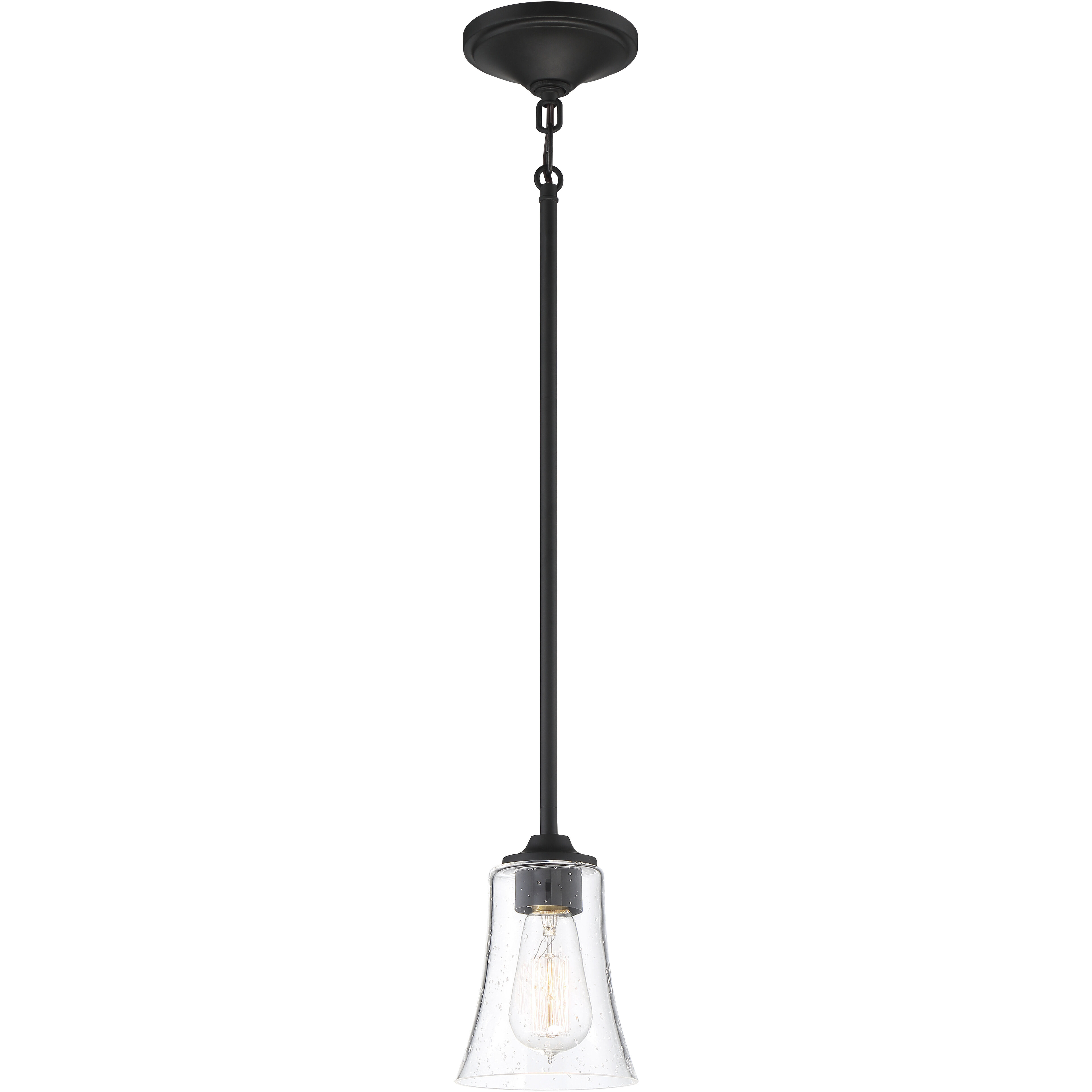 Neighborhood Gwyneth 1 Light 5.13 inch Flat Black Mini Pendant Ceiling Light in Clear Seeded, Neighborhood Collection