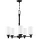Neighborhood Dardyn 5 Light 25 inch Espresso Chandelier Ceiling Light in White Frosted Glass