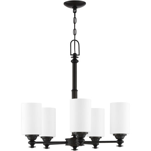 Neighborhood Dardyn 5 Light 25 inch Espresso Chandelier Ceiling Light in White Frosted Glass
