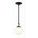 Orion 1 Light 6 inch Flat Black Mini Pendant Ceiling Light