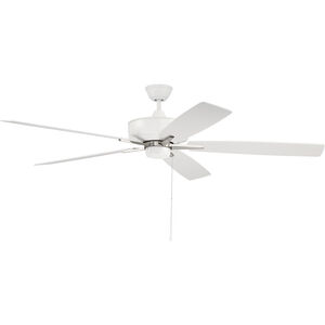 Super Pro 60 inch White and Polished Nickel with White/Washed Oak Blades Contractor Fan