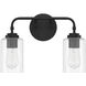 Stowe 2 Light 15 inch Flat Black Vanity Light Wall Light