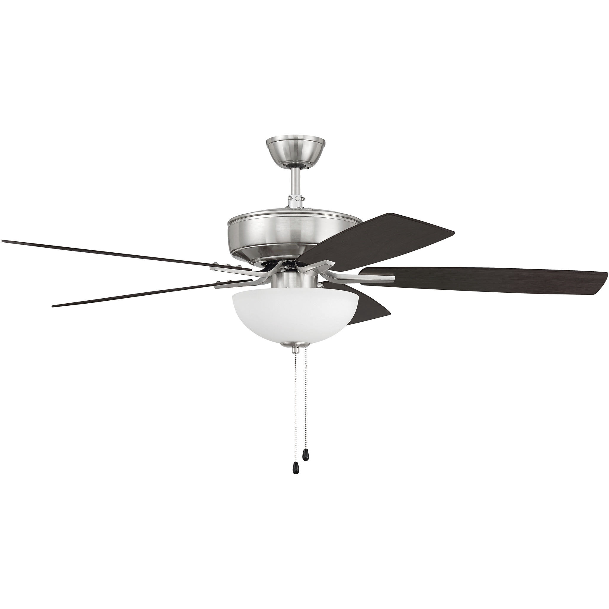 Pro Plus 211 52 inch Brushed Polished Nickel with Driftwood/Grey Walnut Blades Contractor Ceiling Fan in Driftwood / Grey Walnut
