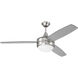 Phaze II 52 inch Brushed Polished Nickel with Brushed Nickel/Greywood Textured Blades Ceiling Fan (Blades Included), Contractor Fan
