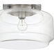 Peri 1 Light 14 inch Brushed Polished Nickel Flushmount Ceiling Light