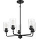 Stowe 5 Light 23 inch Flat Black Chandelier Ceiling Light