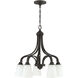 Neighborhood Grace 5 Light 24 inch Espresso Down Chandelier Ceiling Light in White Frosted Glass, Jeremiah