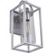 Neo 1 Light 14 inch Satin Aluminum Outdoor Wall Lantern