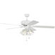 Pro Plus 104 52 inch White with White/Washed Oak Blades Contractor Ceiling Fan