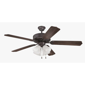 Pro Builder 203 52 inch Oiled Bronze with Teak Blades Ceiling Fan With Blades Included in Contractor Teak
