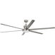 Mondo 72 inch Brushed Polished Nickel with Brushed Nickel Blades Ceiling Fan