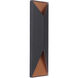 Peak LED 18 inch Textured Black/Satin Brass Outdoor Wall Mount in Textured Black and Satin Brass, Large