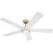 Frye 52 inch Satin Brass and White with White Blades Indoor Ceiling Fan