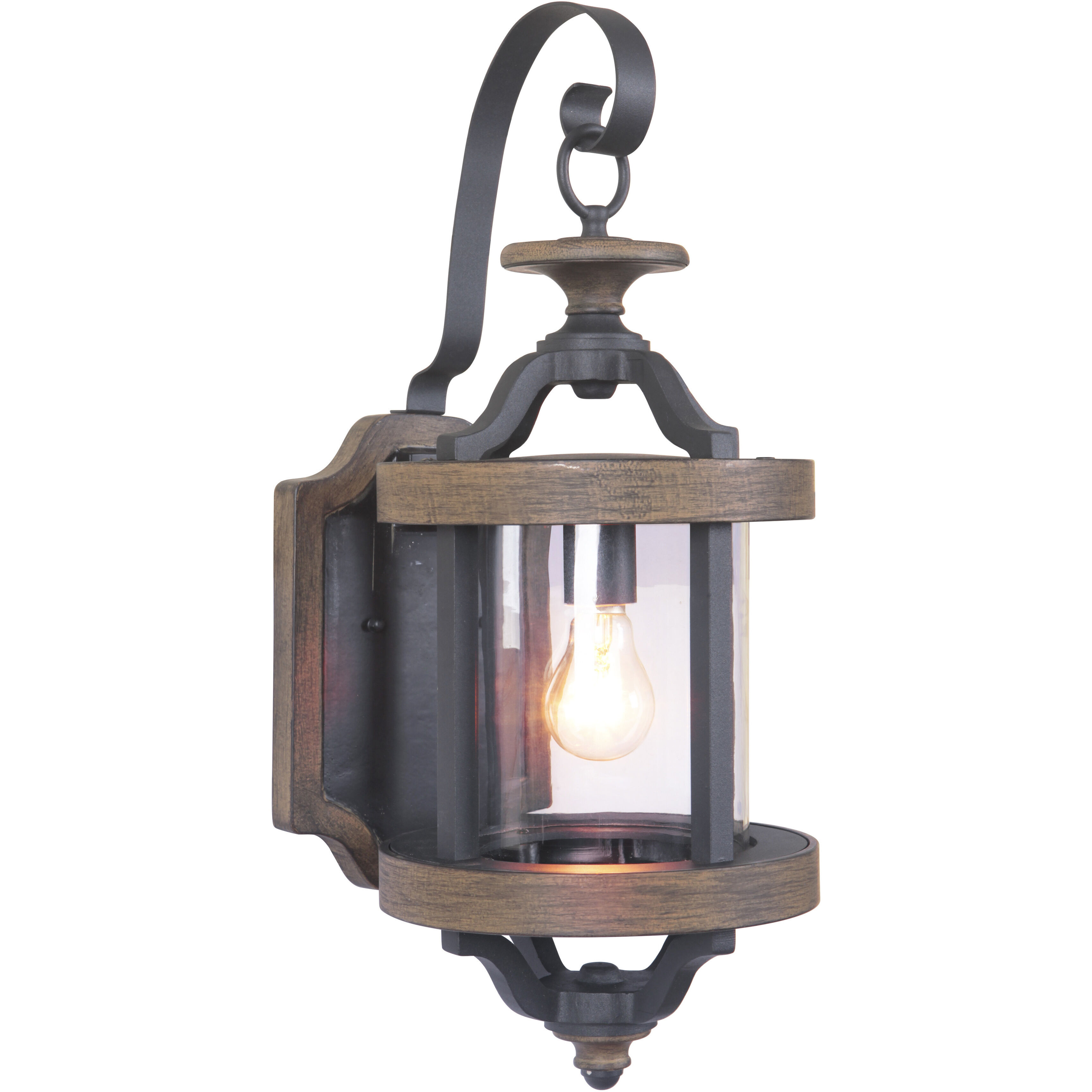 Ashwood 1 Light 22 inch Textured Black/Whiskey Barrel Outdoor Wall Mount, Medium