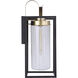 Neo 1 Light 28 inch Midnight / Satin Brass Outdoor Wall Lantern