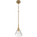 Pleated 1 Light 7.13 inch Premium Bronze Mini Pendant Ceiling Light