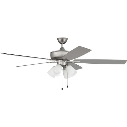 Super Pro 114 60 inch Brushed Satin Nickel with Brushed Nickel/Greywood Blades Contractor Ceiling Fan