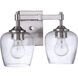Stellen 2 Light 13 inch Brushed Polished Nickel Vanity Light Wall Light