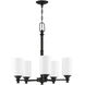 Neighborhood Dardyn 5 Light 25 inch Espresso Chandelier Ceiling Light in White Frosted Glass