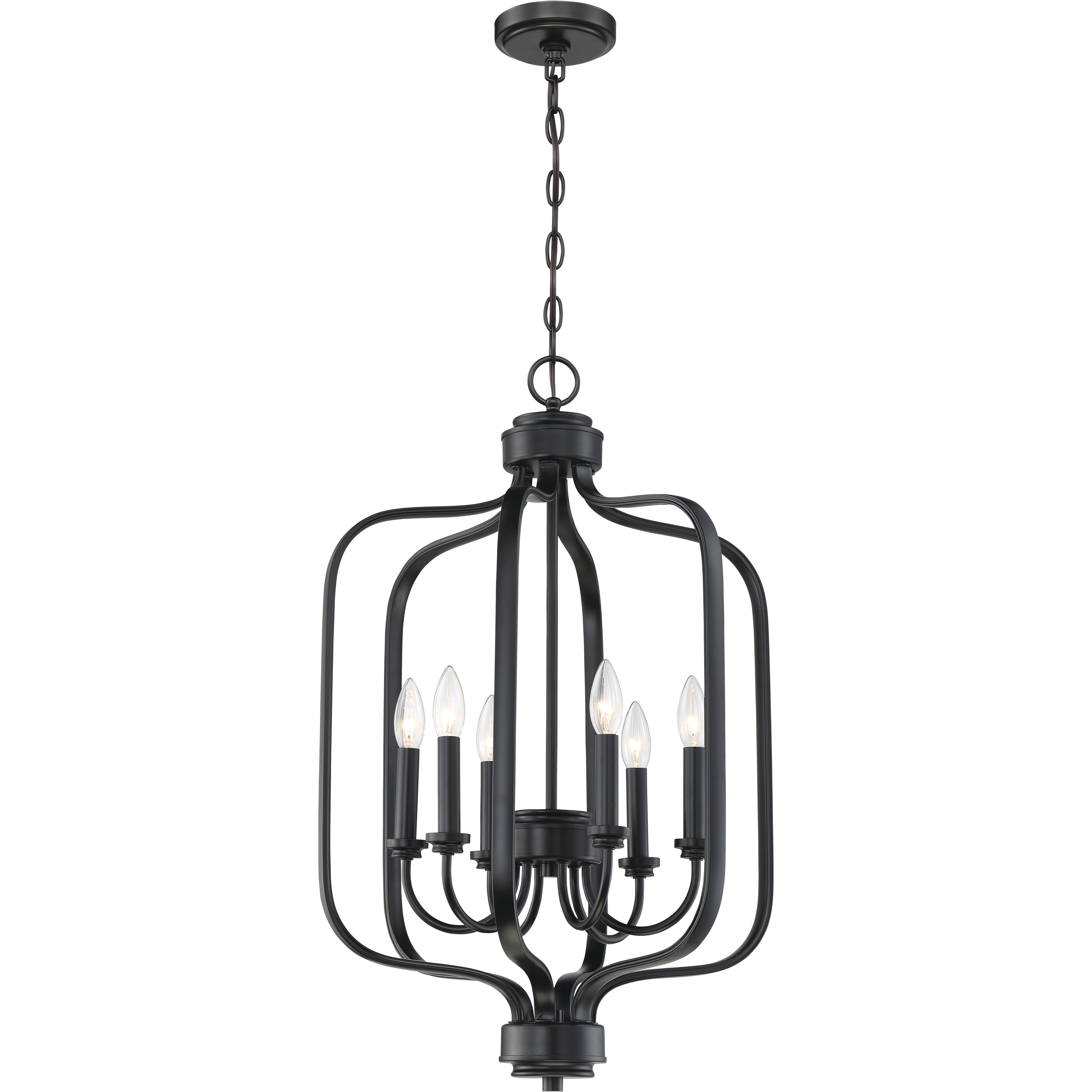 Neighborhood Bolden 6 Light 18 inch Flat Black Foyer Light Ceiling Light, Neighborhood Collection