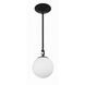 Orion 1 Light 6 inch Flat Black Mini Pendant Ceiling Light