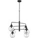 Reflection 6 Light 36 inch Flat Black Chandelier Ceiling Light