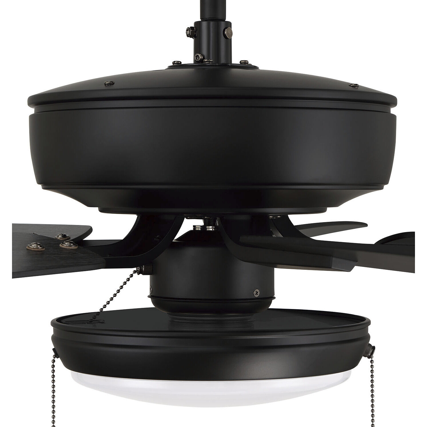 Pro Plus 119 52 inch Flat Black with Flat Black/Grey Wood Blades Contractor Ceiling Fan, Pan