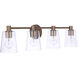 Emilio 4 Light 32.75 inch Bathroom Vanity Light