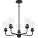 Stowe 5 Light 23 inch Flat Black Chandelier Ceiling Light