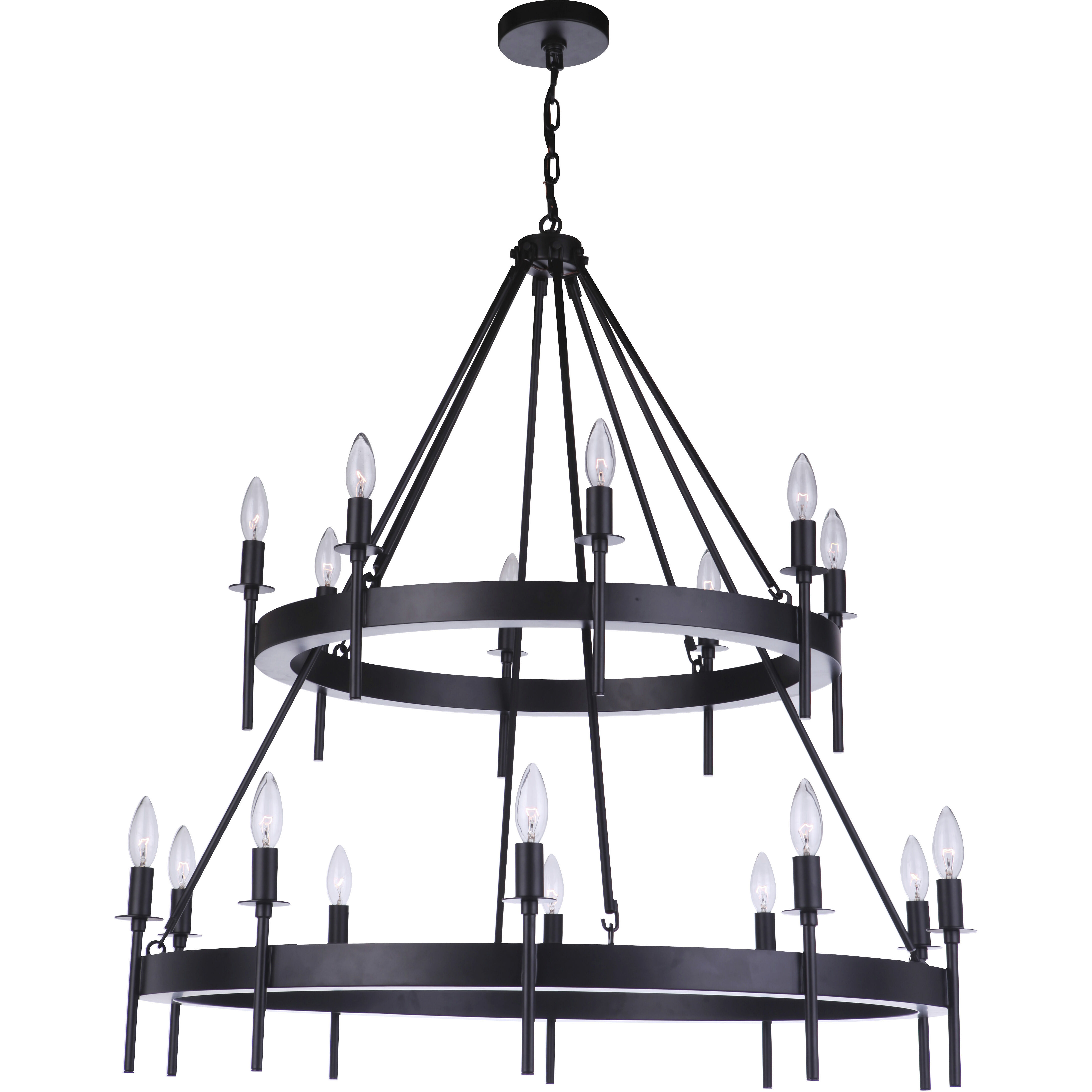 Larrson 18 Light 36 inch Flat Black Chandelier Ceiling Light