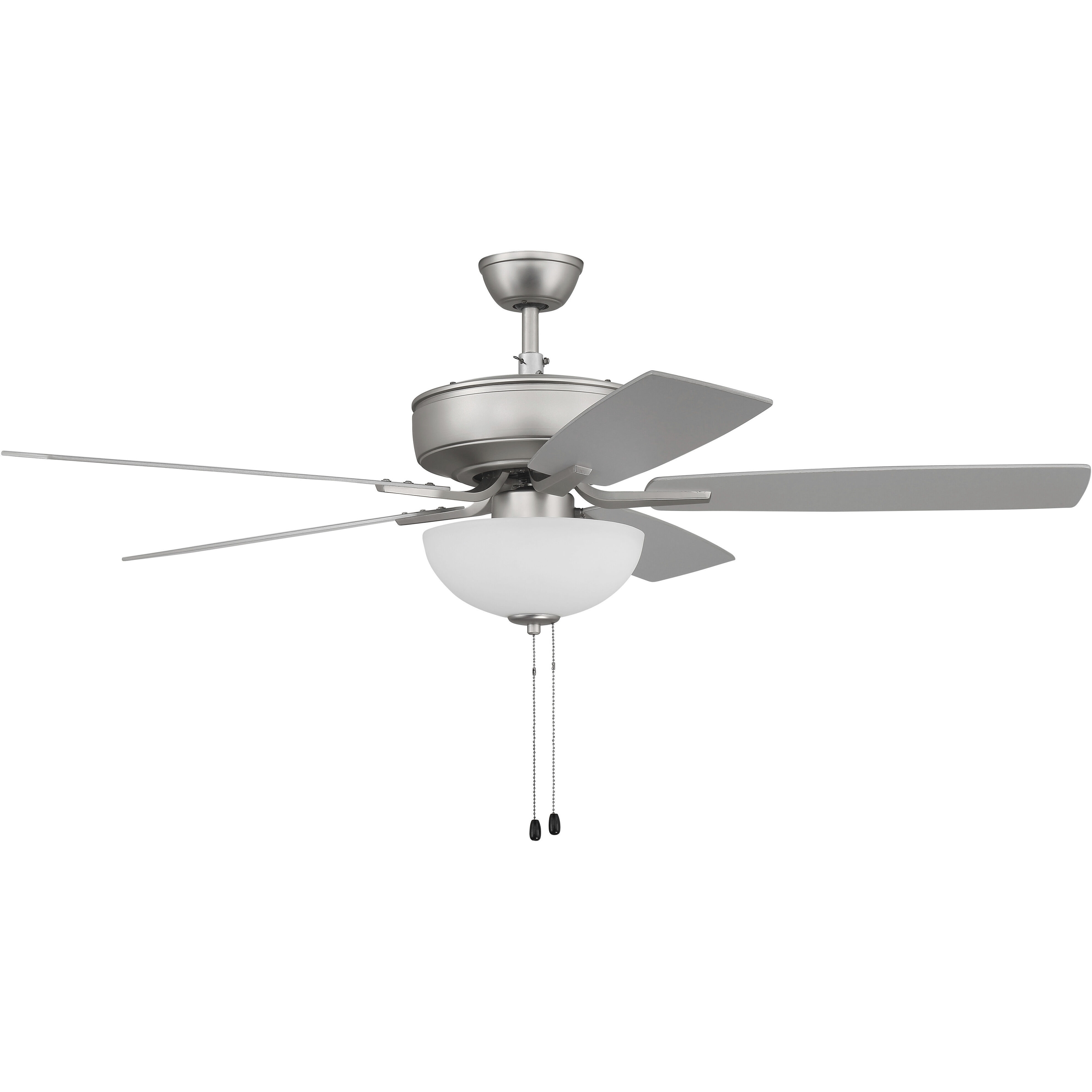 Pro Plus 211 52 inch Brushed Satin Nickel with Brushed Nickel/Greywood Blades Contractor Ceiling Fan