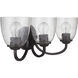 Neighborhood Serene 3 Light 23 inch Espresso Vanity Light Wall Light in Clear Seeded, Neighborhood Collection