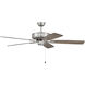 Pro Plus 52 inch Brushed Polished Nickel with Driftwood/Grey Walnut Blades Contractor Ceiling Fan