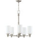 Neighborhood Dardyn 5 Light 25 inch Brushed Polished Nickel Chandelier Ceiling Light in White Frosted Glass